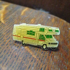 Camping Happy Camper Vintage Motorhome Lapel Pin